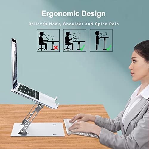 עמדת מחשב נייד מתכווננת של Elegeet - עמדת מחשב למחשב נייד נייד שולחן נייד מאוורר מאוורר מאוורר מאוורר נייד
