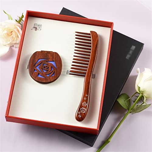 Yfqhdd מסרק מראה קופסת מתנה קופסת מתנה הביתה מעסה נייד מסרק שיער ארוך שיער קצר מתנה אישית מתנה