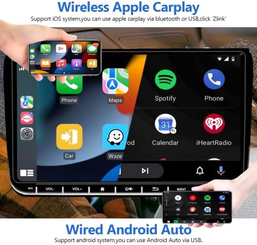 אנדרואיד 11.0 רדיו לרכב סטריאו עם Carplay אלחוטי 9 אינץ 'מסך מגע קיבולי אנדרואיד Auto Auto GPS ניווט Bluetooth