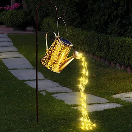 שמש השקיה יכול אורות תליית קומקום פנס אור-עמיד למים גן דקור מתכת רטרו מנורת עבור חיצוני שולחן