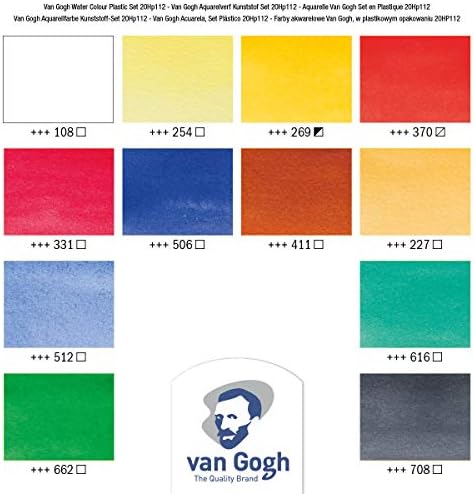 סט צבעי צבעי מים של ואן גוך, תיבת כיס פלסטיק, בחירה כללית של פאן 24 שעות ביממה