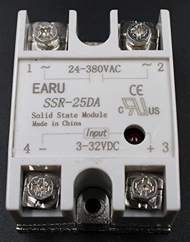 אקסונגי 1PC SSR-25 DA SSR-25DA 25A כניסת ממסר SSR 3-32VDC פלט 24-380VAC לבקר טמפרטורת PID שנאי מתח