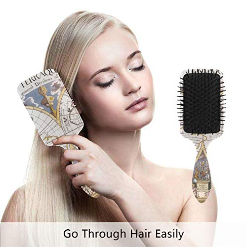 מברשת שיער של כרית אוויר של VIPSK, מפת עולם רטרו צבעונית פלסטיק, עיסוי טוב מתאים ומברשת שיער