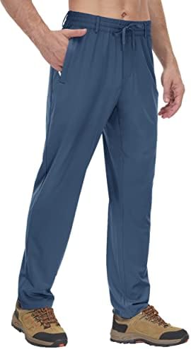 מכנסי טרנינג לטיולי טרנינג עם כיסים עם כיסים מהיר יבש קל משקל קל משקל אלסטי על מכנסי רצועת המותניים לאימון