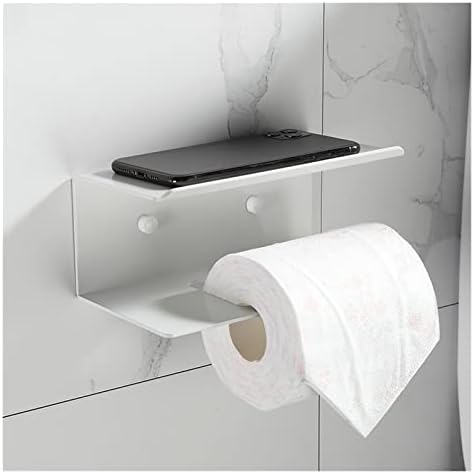 דיז'יאמו 1 PC חלל אלומיניום שחור/לבן מחזיק נייר טואלט קיר אמבטיה הרכבה על נייר נייר מחזיק טלפון מדף