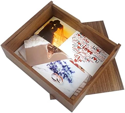 LONMAIX אגוז בעבודת יד אחסון דקורטיבי גדול קופסת תכשיטים מעץ קופסת אחסון תמונות מתאימה למתנת יום
