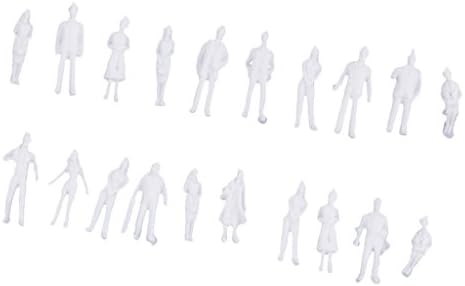 Baoblaze 20 pcs 1: 100 דמויות לא צבועות בקנה מידה, רכבות מודל ארכיטקטוניות ישיבה ומכתים אנשים לסצינות מיניאטוריות,