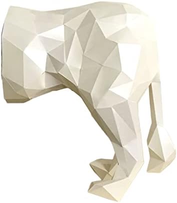 אריה חצי גוף נראה גביע נייר DIY גביע נייר גיאומטרי פסל נייר תלת מימד מודל נייר בעבוד
