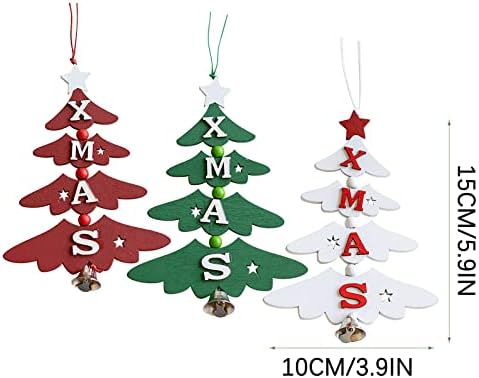 2 PCS חג המולד עץ חג המולד תליון עץ חג המולד אותיות פעמון תלויה מחרוזת חג המולד תליון קישוטי