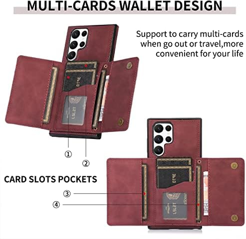 עיצוב לסמסונג 23 אולטרה 5 גרם פוליו להעיף עור ארנק מקרה עם כרטיס אשראי מחזיק חריץ טלפון מקרי רגלית עמיד