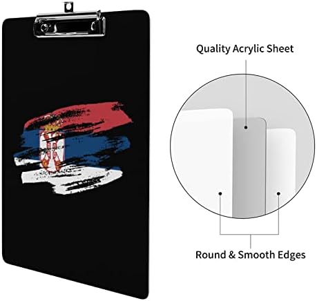 בציר סרבי דגל אופנה לוח מכתב גודל דקורטיבי לוחות עם נמוך פרופיל מתכת קליפ 9 איקס 12.5