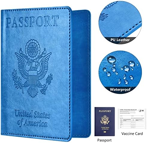 2 חבילה דרכון מחזיק, דרכון וחיסון כרטיס מחזיק קומבו, דרכון מחזיק עם חיסון כרטיס חריץ, דרכון
