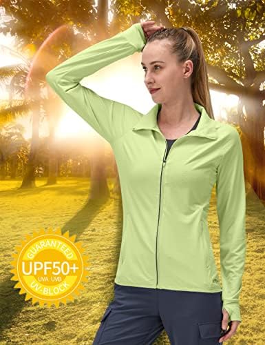נשים UPF 50+ UV הגנה מפני הגנה בגדים שרוול ארוך חולצות טיול אתלטיות