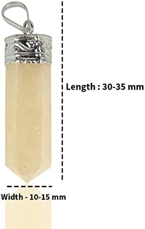 תליון אבן חן רייקי טבעי תליון עיפרון תליון אבן גביש תליון/תליון עם שרשרת מתכת לריפוי רייקי וגודל