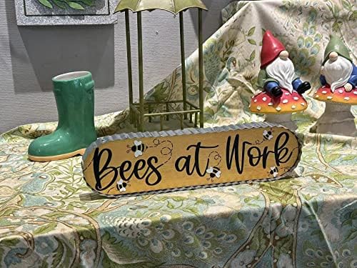 בית קולקטיבי - דבורים בעבודה, קישוט אביב מגולוון, לוח עץ כפרי לחדר שינה, סלון, משרד, קישוט שולחן