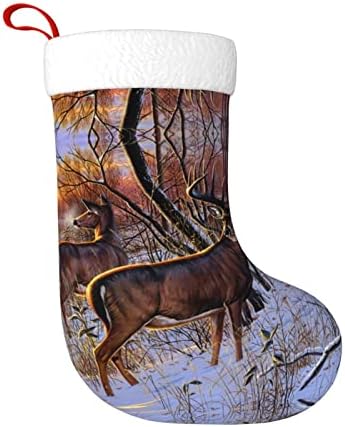 Deers Psvod תמונה ראש השנה גרביים דקורטיביות ביום חג המולד תלויים גרבי חג מולד