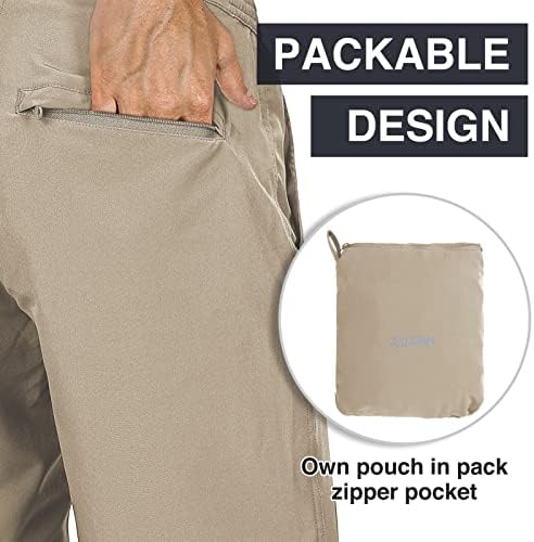 33,000ft Mens Classic-Fit 9 מכנסיים קצרים מהיר יבש גולף קצרים מותניים אלסטיים משיכת מכנסיים קצרים