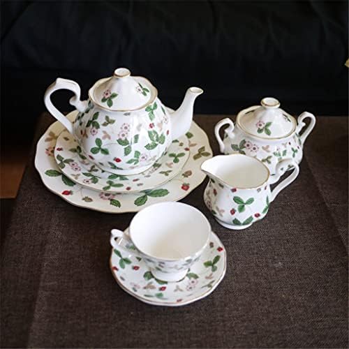 GRETD פראי תות תות תה כוס כוס צלוחית סט ארוחת ערב צלחת תה קומקום כוס כוס קפה מגש קינוח סט תה תה.