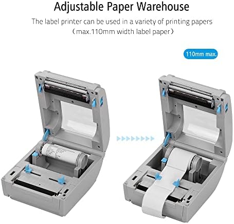 תכליתי שולחן עבודה 110 ממ תרמית נייר מדפסת ברקוד תווית מדפסת ממשק תקשורת תווית מדפסת