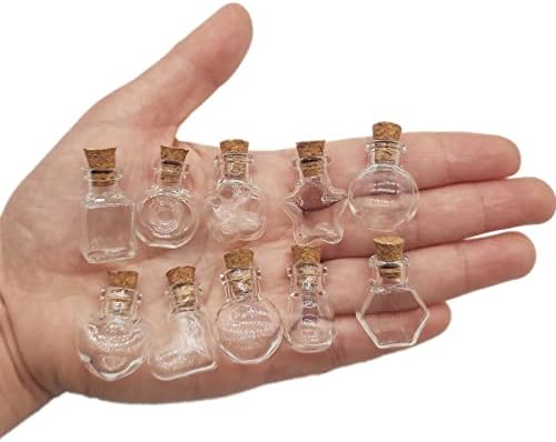 50 יחידות מיני מאחל לבקבוק זכוכית צנצנת קטנה עם פקק פקק לתליונים קישוט ביתי Pimyrcyi