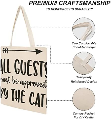 תיק קנבס של וונגביוטי כל האורחים חייבים להיות מאושרים על ידי תיק כתף החתול לתיקי קניות מכולת לשימוש