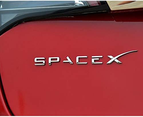 מדבקות SpaceX 3D מכונית מתכת אחורית סמל תא המטען מדבקות מדבקות מדבקות טסלה תואמות דגם S דגם 3