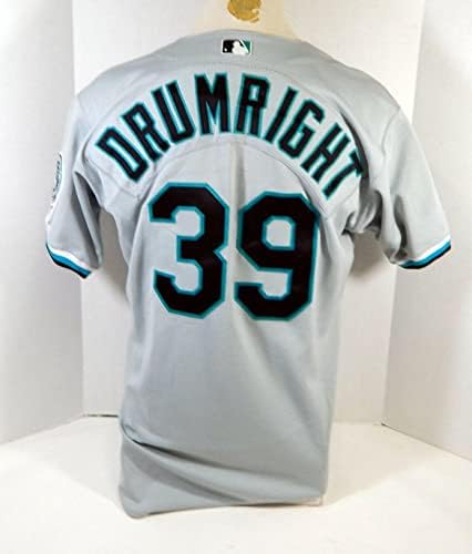 1999-01 פלורידה מרלינס מייק Drumright 39 משחק הונפק ג'רזי גריי 46 DP14174 - משחק משומש גופיות MLB