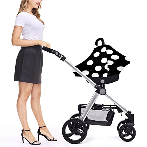 מושב מכונית לתינוק מכסה שחור לבן נקודה כיסוי סיעוד שחור כיסוי עגלת צעיף הנקה כיסוי עגלת תינוקות לתינוקות