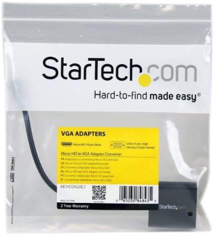Startech.com מיקרו HDMI® לממיר מתאם VGA לסמארטפונים / אולטרה -טאבלט / טאבלט - 1920x1080 - מיקרו HDMI זכר לנקבה
