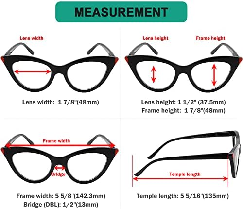 Eyekepper 5 משקפי קריאה של אריזות לנשים קוראי נשים בסגנון עין +1.75