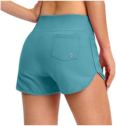 מכנסי לוח שחייה לנשים מכנסיים קצרים מהיר יבש אימון מותניים קצרים בקרת בטן לוח גלישה חוף גלישה