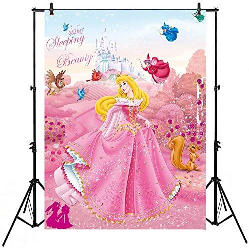 תפאורה של VV, רקע יופי ישן למסיבת יום הולדת 5x7 פרח ורוד נסיכת אורורה מקלחת לתינוק רקע לילדה