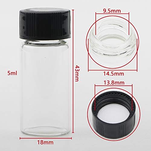 14 יחידות 5 מיליליטר מיני ברור זכוכית בקבוק בקבוקוני פלסטיק כובע קטן חיוני שמן