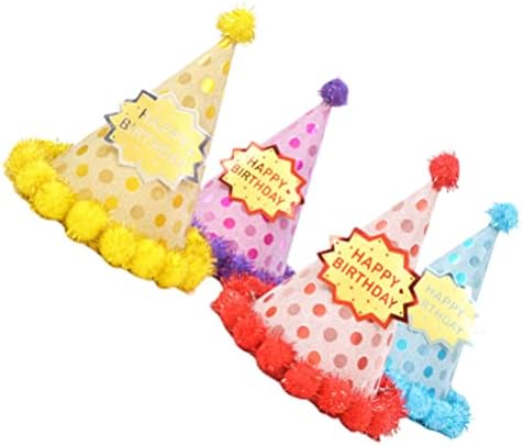 אברפאן צבעי ליום הולדת צבעוני כובעי חרוט יום הולדת שמח מכתב פולקה נקודה כובעים דקורטיביים פום