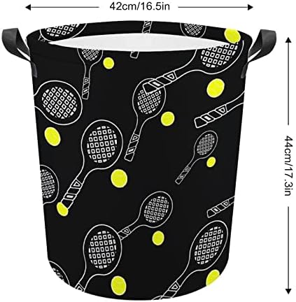טניס כדור כביסה כביסה מתקפלת שקית סל אחסון אטום למים עם ידית 16.5 x 16.5 x 17