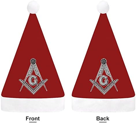 הבונים החופשיים סימן חג המולד כובע סנטה כובע עבור יוניסקס מבוגרים נוחות קלאסי חג המולד כובע עבור