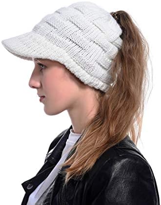 כובע כפה חורפי לנשים לנשים עם כובע גולגולת סרוג שוליים סרוג כבלים חמים כבלים כובע כובע