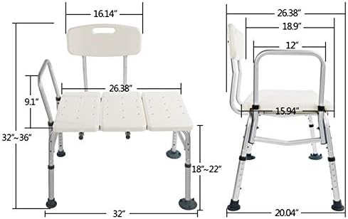 רפואי אמבטיה בטיחות מקלחת אמבטיה אלומיניום סגסוגת אמבטיה כיסא העברת ספסל עם רחב מושב לבן
