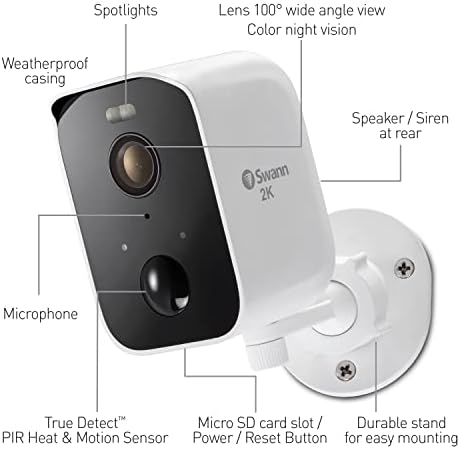מערכת המצלמה של Swann Corecam Pro ™, מצלמת אבטחה של Swireless Spotlight עם לוח טעינה סולארי