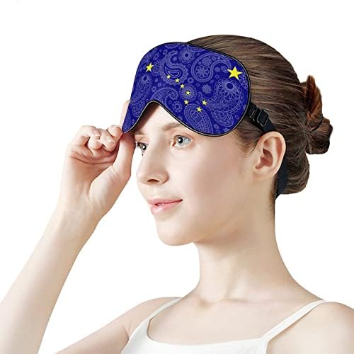 מסכת עיניים דגל פייזלי של אלסקה פייזלי לכיסוי עיוורון עם שינה עם רצועה מתכווננת לגברים נשים מטיילות יוגה