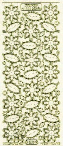 מדבקת נצנצים עיצוב תפר - Poinsettia/Holly - זהב