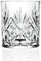 כוס כוס ברסקי-מיושן כפול-סט כוסות זכוכית קריסטל מעוצבות של 6 כוסות - לוויסקי - בורבון - מים - משקאות-כוסות שתייה-10.5