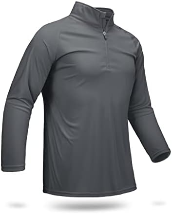 Boladeci's גברים UPF 50+ חולצות שמש 1/4 רוכסן שרוול ארוך SPF UV הגנה על משקל קל משקל יבש שומר גולף גולף חולצות