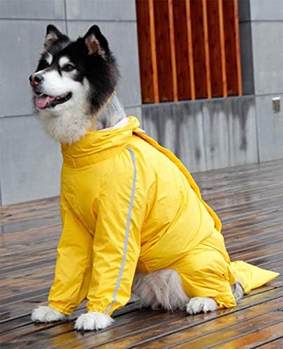 מעילי גשם קלים של Gabefish לכלבים גדולים, גזעים גדולים כלבים מעילי גשם עם רגליים צהובים 8xl
