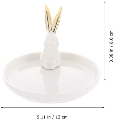 תכשיטי מגש קרמיקה צלחת תכשיטי ארנב טבעת מחזיק מגש תכשיטי תצוגת תכשיט ארגונית אחסון צלחת קישוט עגיל צמיד שרשרת