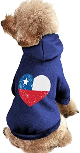 צ'ילה רטרו דגל בצורת לב, קפוצ'ונים כלבים מחמד בהתאמה אישית בגדי כלבים נעימים רכים נושמים סוודרים