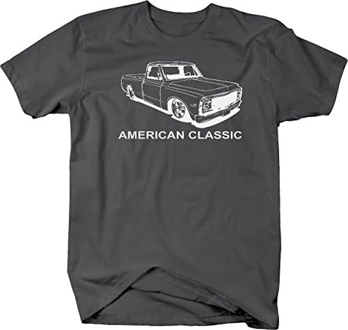מכונית שרירים קלאסית אמריקאית C10 Fleetside 1967-72 טנדר חולצת T לגברים