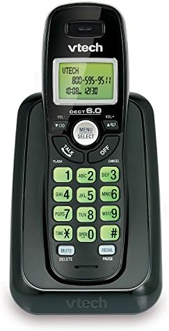 VTECH CS6114-11 DECT 6.0 טלפון אלחוטי עם מזהה מתקשר/שיחה המתנה, שחור עם מכשיר 1