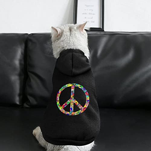 לוגו של שלום קפוצ'ונים לכלבים חמוד עם סווטשירט סווטשירט חיות חיות מחמד מעיל עם כובע