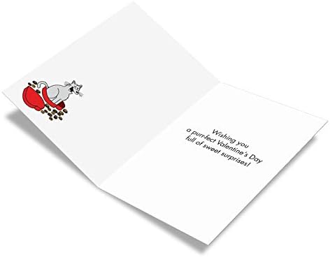 נובלוורקס, כרטיס מצחיק ליום האהבה-אהבת בעלי חיים, כרטיס אהבה חמוד עם מעטפה-חתול בממתקים ג3171